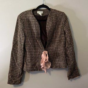 Allison Taylor Tweed Blazer with Ribbon Detail